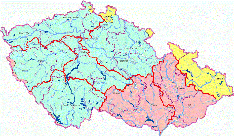 Mapa hlavních povodí ČR, [5]