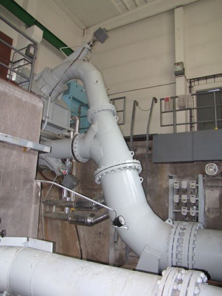 Peltonova turbína pro regeneraci potenciální energie vody v jaderné elektrárně Temelín