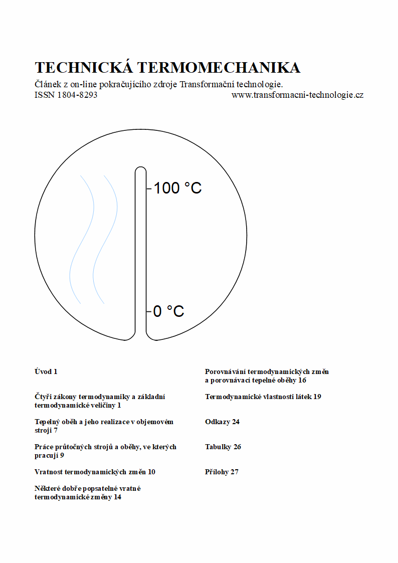 Krycí list článku Technická termomechanika